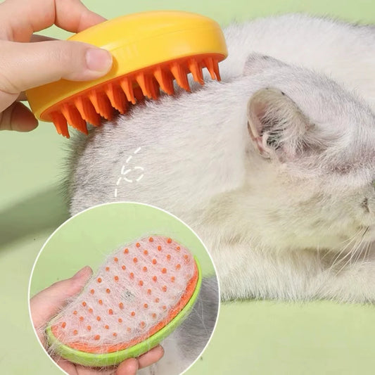 3-in-1 Steamy Cat and Dog Brush: Electric Spray Massage & Hair Removal Tool