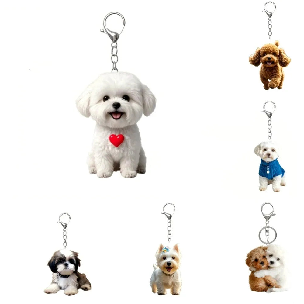 Custom Pet Keychain Acrylic Purse Charm | Unique Gift for Dog Lovers | PetAura