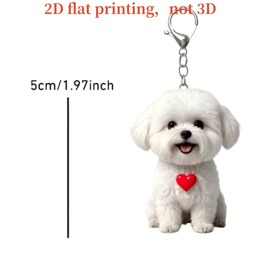 Custom Pet Keychain Acrylic Purse Charm | Unique Gift for Dog Lovers | PetAura