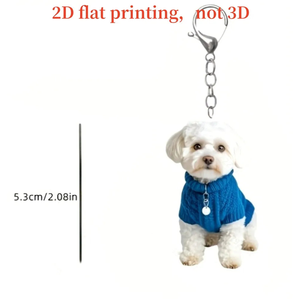 Custom Pet Keychain Acrylic Purse Charm | Unique Gift for Dog Lovers | PetAura