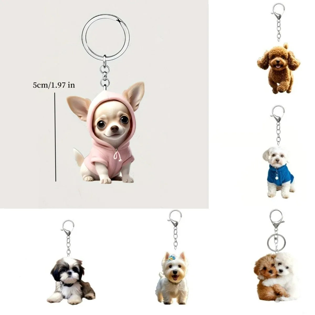 Custom Pet Keychain Acrylic Purse Charm | Unique Gift for Dog Lovers | PetAura