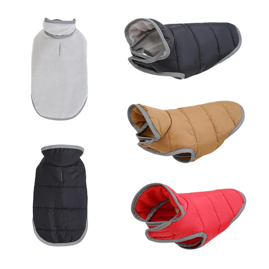 Reflective Dog Winter Coat: Reversible Fleece Jacket & Waterproof Pet Vest